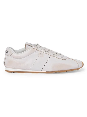 Plume Bleached Nappa Leather Sneakers