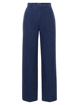 Mabel Straight High Rise Linen Trousers
