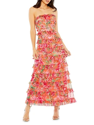 Ruffled Strapless Maxi Dress