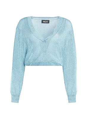 Moni Metallic Knit Cardigan Top