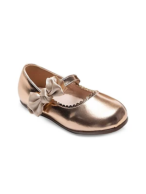 Baby Girl's Satin Elodie Rhinestone Bow Flats