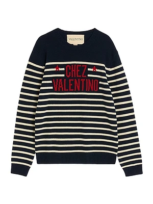 Wool Sweater with Jacquard Motif