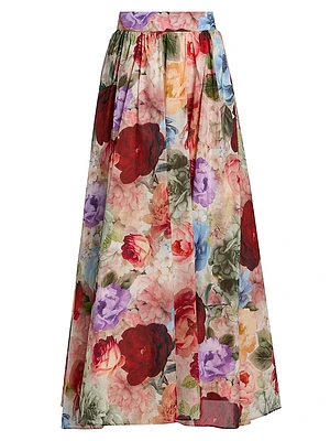 Nilda Floral A-Line Maxi Skirt