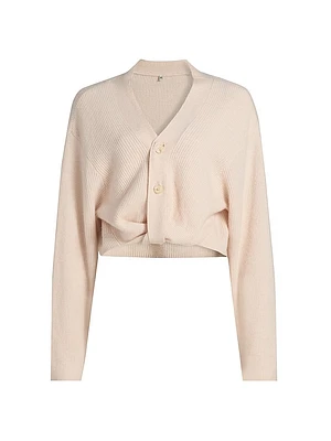 Cashmere Twisted V-Neck Cardigan