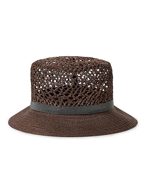 Techno Raffia Fedora with Precious Band
