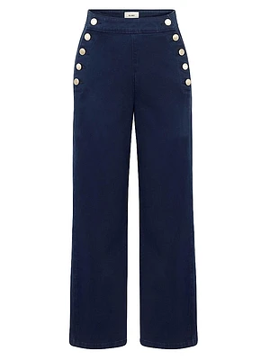 Hepburn Wide Leg High Rise Ankle Jeans