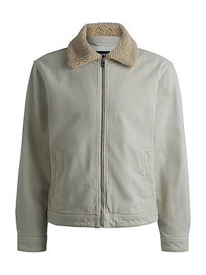 Boss Selected by Beckham Italian-Denim Jacket with Borg Collar