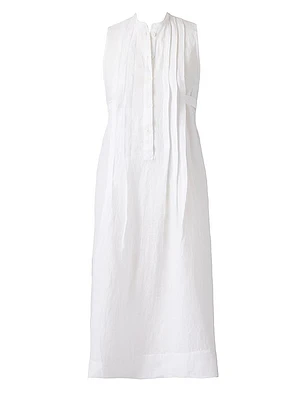 Pleated Linen Cover-Up Dress