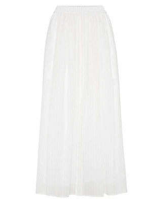 Cotton Pinstripe Organza Full Skirt