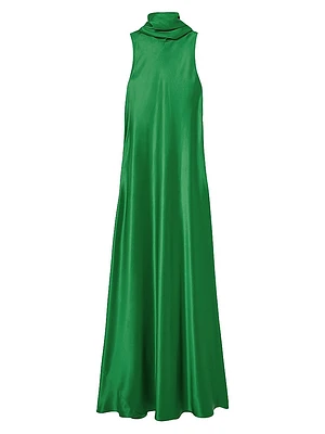 Fae Satin Cape Gown
