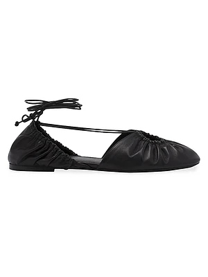 Mesure Lace-Up Leather Flat Ballerinas