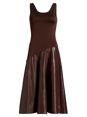 Martina Faux Leather Midi-Dress