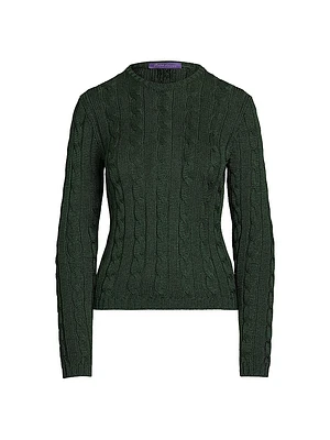 Cable-Knit Silk Crewneck Sweater