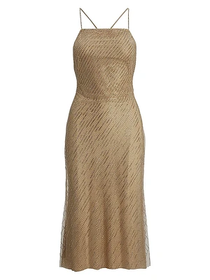 Donnely Embellished Tulle Cocktail Midi-Dress