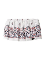Slubbed Poplin Skort with Print