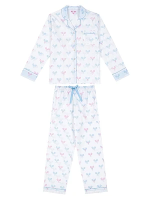 Women's Tennis Bows Long Pajama Set