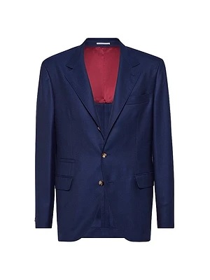 Lightweight Cashmere Twill Deconstructed Blazer