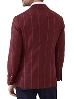 Chalk Stripe Flannel Deconstructed Cavallo Blazer