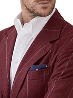 Chalk Stripe Flannel Deconstructed Cavallo Blazer