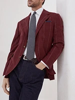 Chalk Stripe Flannel Deconstructed Cavallo Blazer