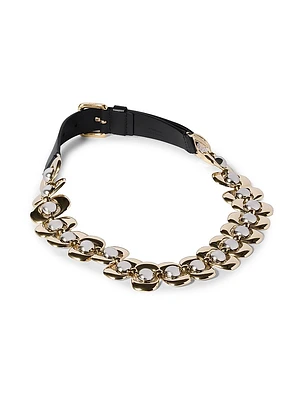 Leather and Metal Belt