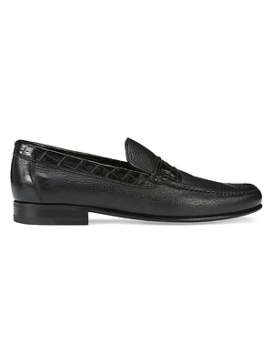 Deer and Crocodile Leather Moccasins