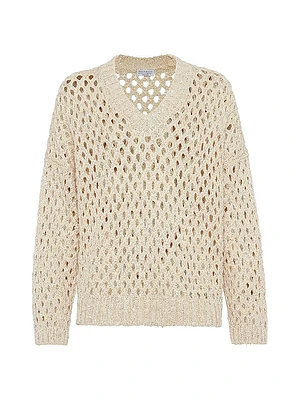 Silk and Linen Dazzling Net Sweater