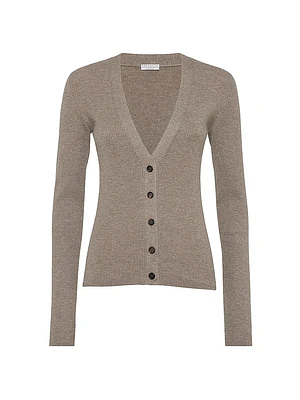 Sparkling Cashmere Lightweight Rib Cardigan