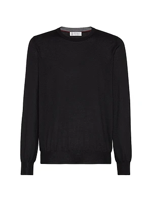 Lightweight Cashmere and Silk Crew-Neck Sweater