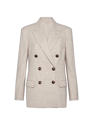 Virgin Wool and Cashmere Twill Flannel Blazer