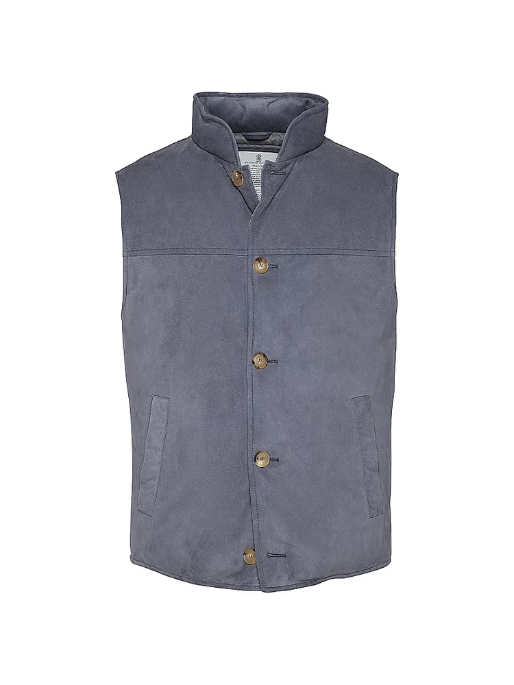 Suede Down Vest