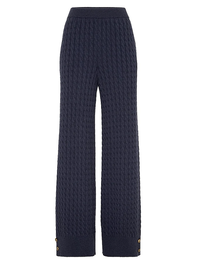 Cashmere Cable Knit Trousers