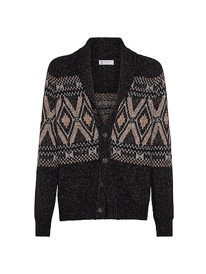 Geometric Jacquard Cardigan