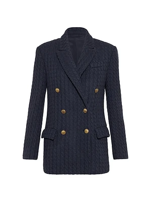Cashmere Cable Knit Blazer