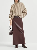 Openwork Rib Sweater Cashmere Feather Yarn