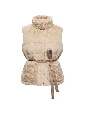 Joui Puffer Vest Faux Fur and Teddy