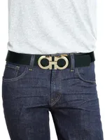 Gancini Buckle Adjustable Cut-to-Size Reversible Belt