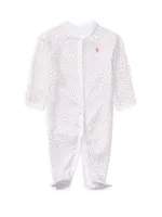 Baby Girl's Floral Cotton Footie