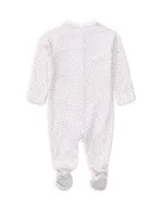 Baby Girl's Floral Cotton Footie