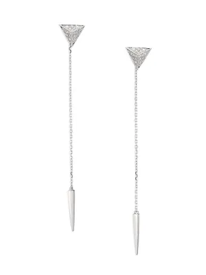 Astrid Diamond & 18K White Gold Triangle Trix Drop Earrings