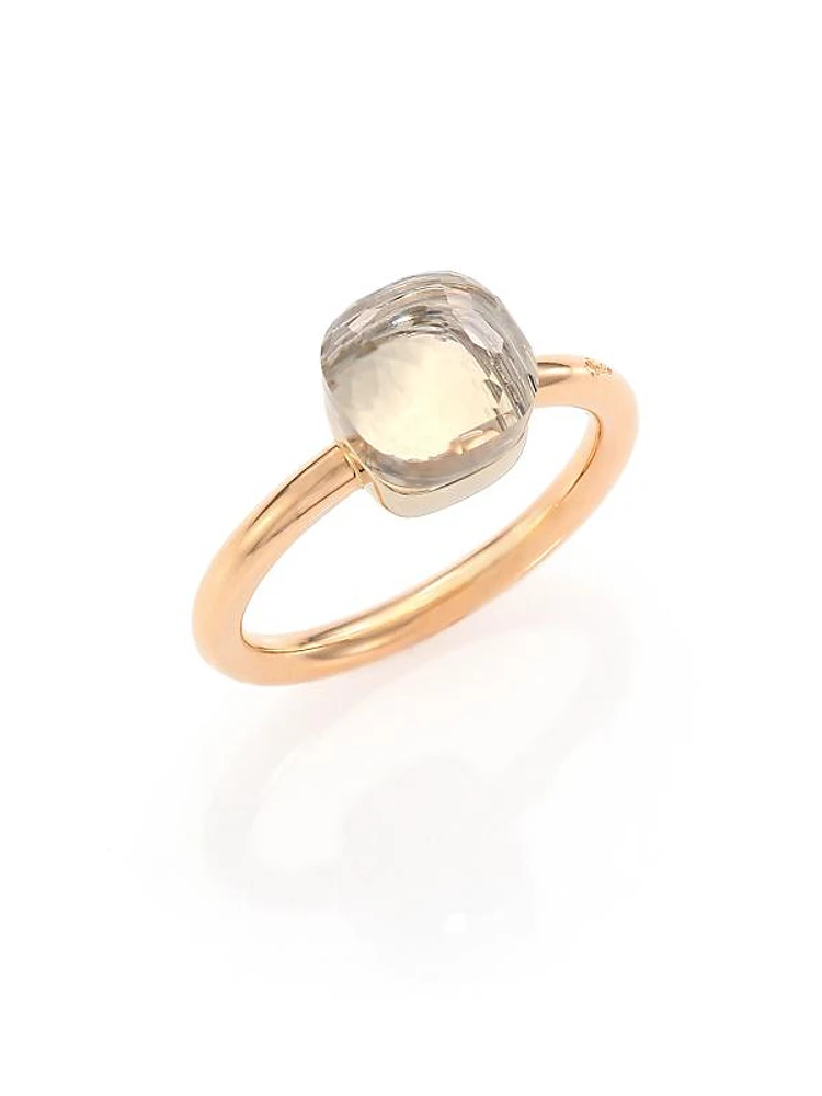 Nudo 18K Rose Gold & White Topaz Petite Square Ring