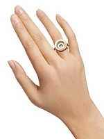 Happy Spirit 18K Rose & White Gold & Diamond Double Circle Ring