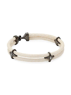 Blackened Silver & Stingray Star Wrap Bracelet