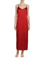 Long Sleeveless Silk Gown