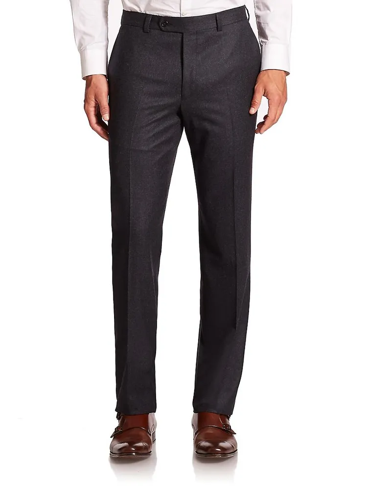 COLLECTION Wool Flat-Front Pants