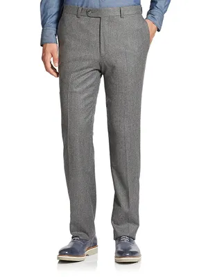 COLLECTION Wool Flat-Front Pants