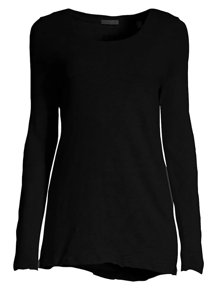 Destroyed Wash Long-Sleeve Slub Jersey Tee