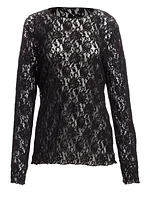 Plus Signature Lace Long-Sleeve Top