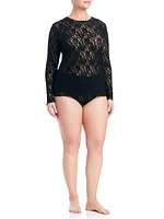 Plus Signature Lace Long-Sleeve Top