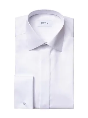 Slim-Fit Diamond Weave Formal Dress Shirt